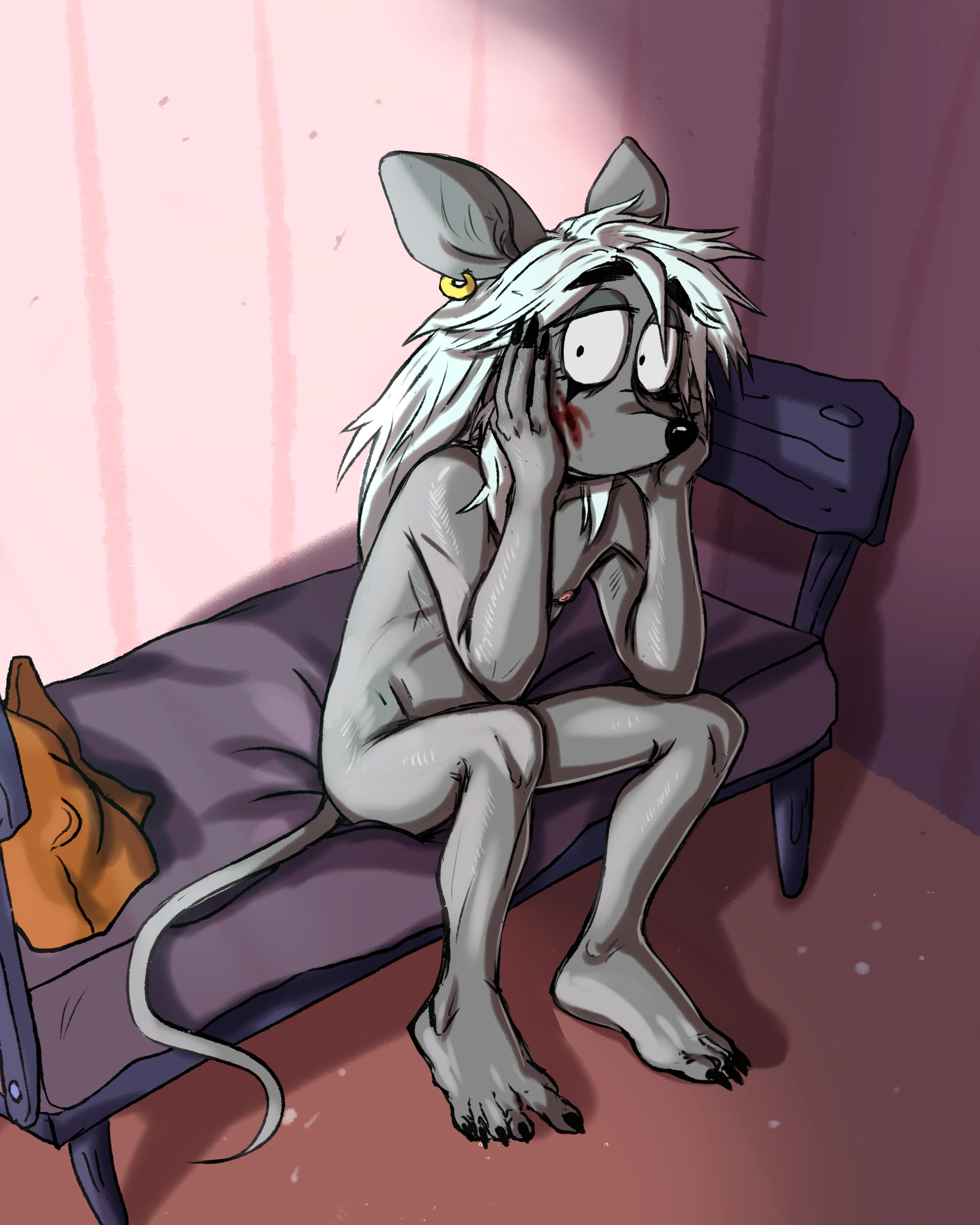 Билли сидит на кровати Шона в неприятном настроении Билли сидит на кровати Шона в неприятном настроении