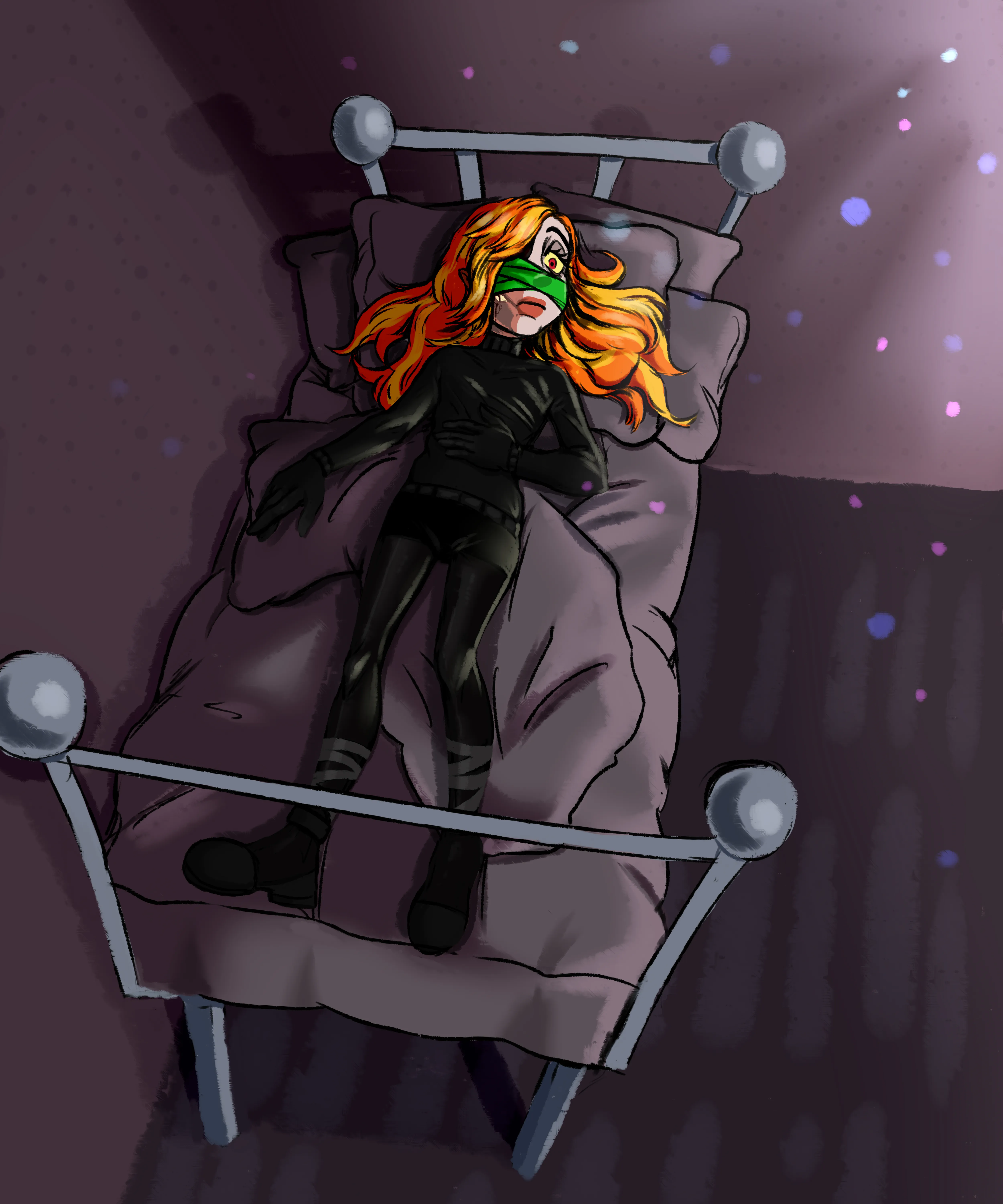 Камилла страдает на кровати