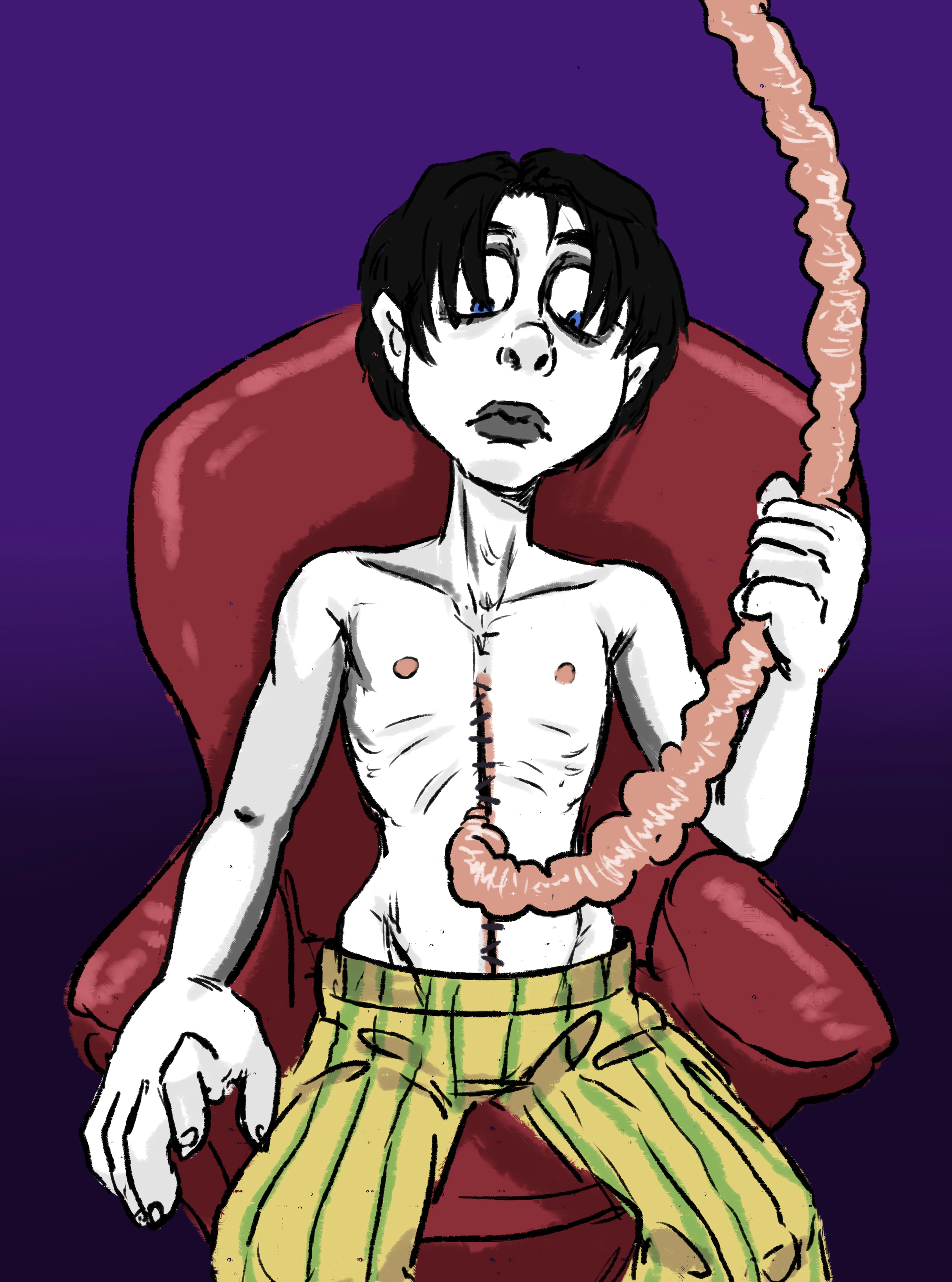 Иерхамин с кишечником, уходящим в потолок